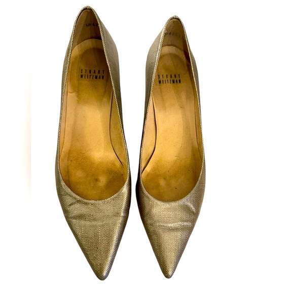 Stuart Weitzman Shoes - Gold Stuart Weitzman Kitten Heels